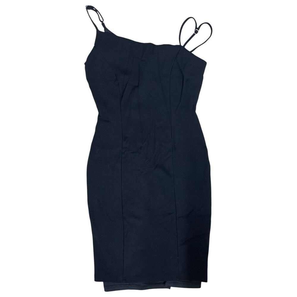 Lulus Black Bodycon Midi Dress Size S Adjustable Straps Cocktail Party